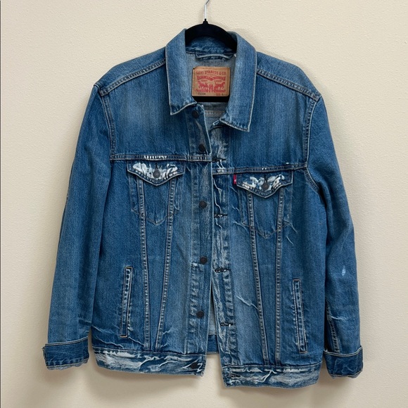 Levi's Other - Levi's Distressed Blue Denim Jacket-size L